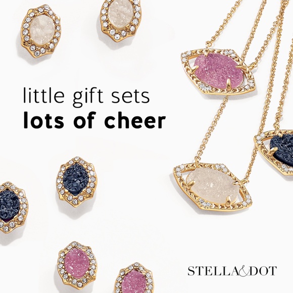 Stella & Dot | Retired Charlotte “Lilac” Earring & Pendant Necklace Set - Picture 2 of 9